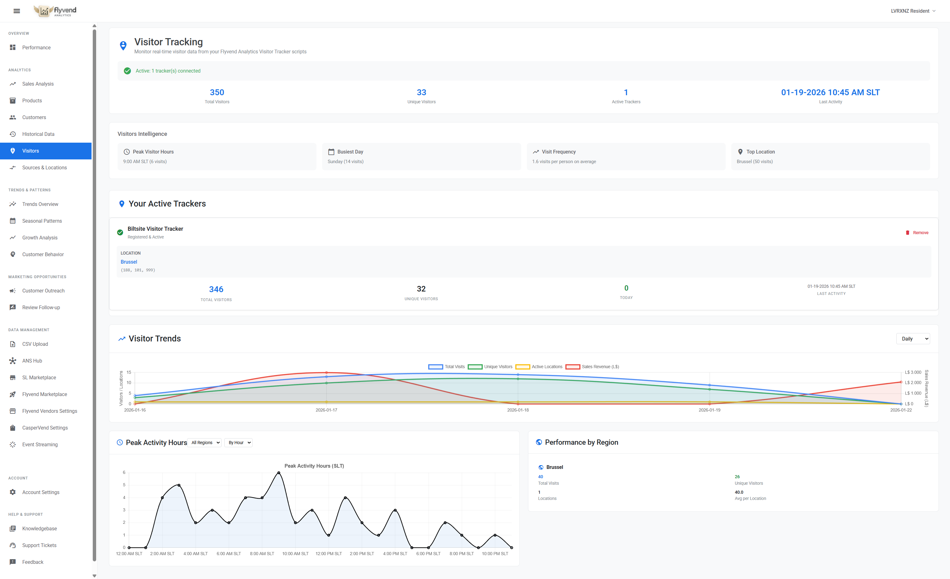 Visitor Analytics Dashboard